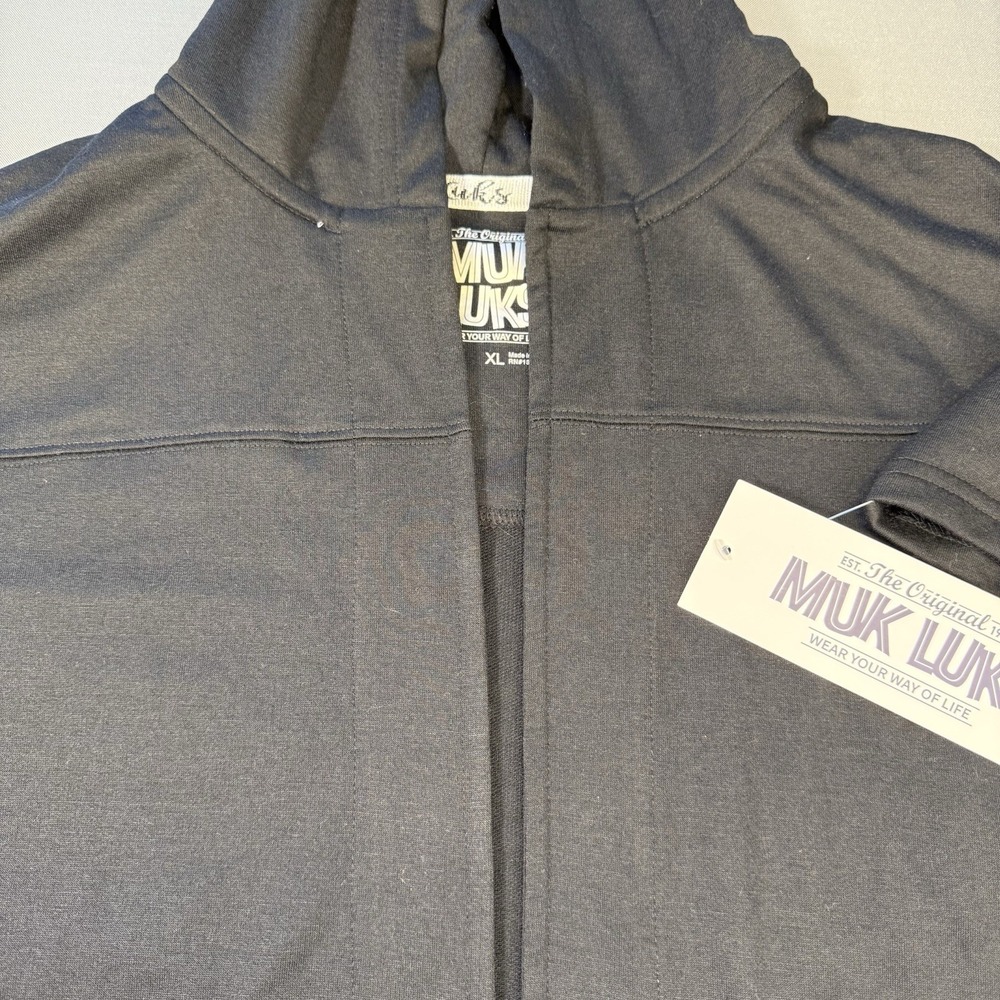 Mukluks Black Women's Open Front Hoodie Jacket Size XL‎ NEW! NWT